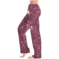 thumbnail image 2 of ClodeEU Womens Sequin Wide Leg Pants,Elastic Waisted Sparkly Glitter Pant For Party Pink,Womens Plus M, 2 of 5