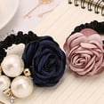thumbnail image 6 of Grofry Hairband Lady Girl Chic Sweet Rose Flower Faux Pearls Ponytail Holder Hair Band, 6 of 6