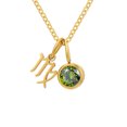 thumbnail image 1 of Collier Rune Tridimensionnel des Douze Constellations, Luxe Léger, Couleur, Collier Pierre de Naissance en Strass, Collier en Acier Inoxydable, 1 of 6