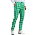thumbnail image 4 of INSPIRE CHIC Plaid Pants for Men's Color Block Straight Leg Checked Pattern Chino Trousers, 4 of 6