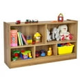 thumbnail image 4 of Kids 2-Shelf Bookcase 5-Cube Wood Toy Storage Cabinet Organizer-Natural, 4 of 5