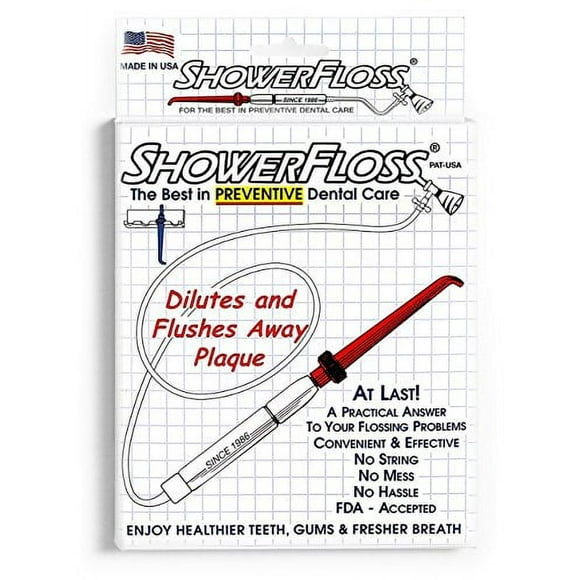 ShowerFloss - Professionally Designed Oral Irrigation Flossing Device - with Pressure Adjustment - Dentist Recommended for Plaque Buildup, Cleaning Out Pockets & Strengthening Gums