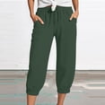 thumbnail image 2 of Bovemsi Casual Pants for Women Women's Linen Wide Leg Loose High Waist Beach Haren Pockets Beach Trousers, 2 of 5