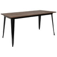thumbnail image 2 of Flash Furniture Kenneth 30.25" x 60" Rectangular Black Metal Indoor Table with Walnut Rustic Wood Top, 2 of 6