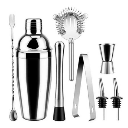 

HOTYA 8 Pack Brushed Stainless Steel Bartender Kit with All Bar Accessories Cocktail