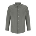thumbnail image 4 of VSSSJ Men's Long Sleeve Dress Shirts Button Down Solid Color Basic Shirt Casual Turndown Collar Regular Fit Business Simple Suit Shirts Gray XXXL, 4 of 8