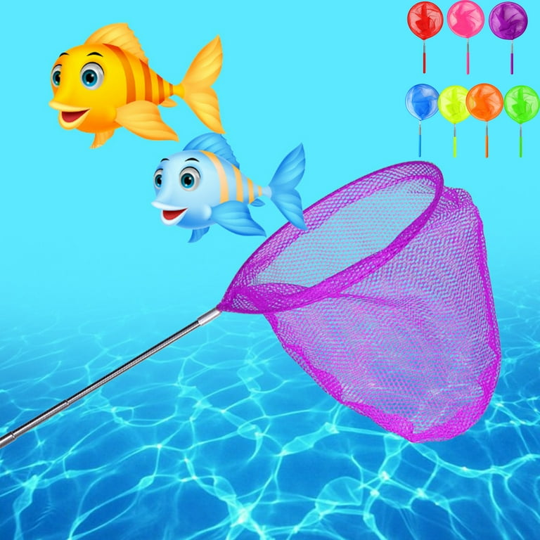 butterfly fish net Kids Telescopic Butterfly Fishing Nets for Kids Catching Insect Net Outdoor Tools for Catching Bugs Fish Insect Ladybird, Extendable 34 Inches and