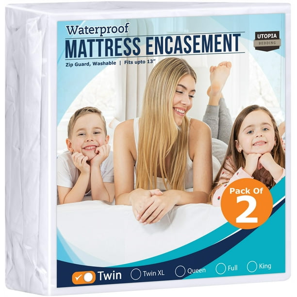 Colchón Utopia, ropa de cama impermeable, paquete doble de 2