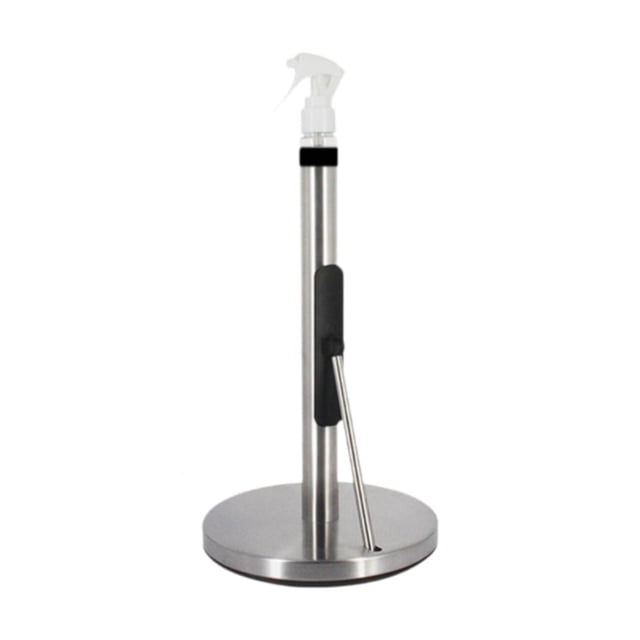 Soporte de toallas de cocina, dispensador de rollo de cocina de moda acero inoxidable con botella de spray soporte para toalla de servicio pesado para Ventosa Plata