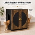 thumbnail image 4 of Unipaws Large Cat Litter Box Enclosure, Wooden Cabinet with Charging Station for Self-Cleaning & Auto Litter Boxes, Dog Proof Cat House for Top Entry Litter Box, Rustic and Black, 4 of 8