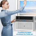 thumbnail image 3 of Lumiparty 6,000 BTU U-Shaped Window Air Conditioner with WiFi, Energy-saving Saddle Type AC Unit, Cooling Up to 269 Sq.Ft With Remote & App, White, 3 of 8