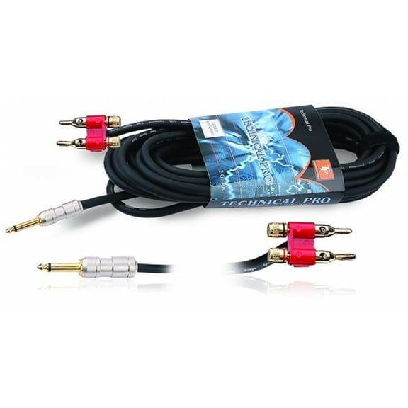Technical Pro .25 in. to Banana Speaker Cables 12 ft. Feet 16 Gauge