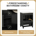 thumbnail image 6 of Euroco 24” Bathroom Vanity with Sink Combo, Freestanding Cabinet with 3 Drawers and Side Storage,MDF & Poplar Wood, Ceramic Top with Integrated Sink, 6 of 9