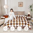 thumbnail image 3 of Manfei Geometric Check Twin Comforter Sets,Classic Plaid Bedding Set,Brown White,Light Gray Reversible,2pcs,1 Comforter and 1 Pillowcase,2pcs,1 Comforter and 1 Pillowcase, 3 of 7