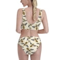 thumbnail image 3 of Picia Flying Bees1 Women's High Waisted Bikini Scoop Neck Swimsuit Two Pieces Bathing Suit-Small, 3 of 8