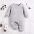 thumbnail image 4 of YDFCWXW Unisex Baby Romper Long Sleeve 100% Cotton Baby Clothes, Baby Footless Jumpsuit for Infant Boys Girls (Grey, 12-24Months), 4 of 9