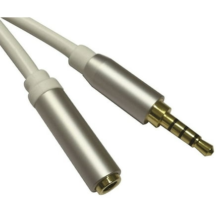 2ft Metal Shell 3.5mm 4 Conductor TRRS/3 Band + Mic/Video EXTENSION Cable