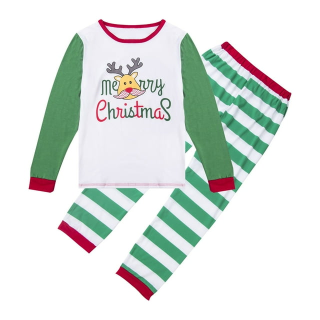 Pyjamas Tenue Parent-Enfant Costumes de Noël Patchwork à Carreaux Imprimés Vêtements de Maison Col Rond Manches Longues Pyjamas Ensembles Deux Pièces Pyjamas Mignons en Liquidation
