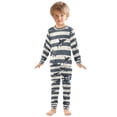 thumbnail image 6 of FORMRS Long Sleeve Top and Pants Pajama Set for Niños 2-Piece Sleepwear, Sizes 18M-8Y, Dark Sharks, 6 of 6