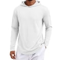 thumbnail image 2 of CHZAYXI Hoodies for Men Lightweight Pullover Long Sleeve Hooded Sweatshirt Casual Gym Workout Sweatshirts Athleisure Running Hoodie(X-Large,White), 2 of 5