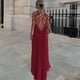 thumbnail image 5 of Vestido de Fiesta con Cuello Halter y Nudo de Cuerda para Mujer (Verano 2024) Vino Tinto Talla Única, 5 of 9