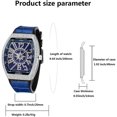 thumbnail image 5 of Fashion Hip Hop Men's Crystal Watch Bling Bling Watch Rectangle Case Stainless Steel Quartz Analog Bracelet Wristwatch, 5 of 6