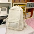 thumbnail image 4 of Star Print Backpack, Lightweight Breathable Transparent Front Pocket Backpack, Heavy Duty Laptop Backpack for Outdoor Work, Yellow, 4 of 10