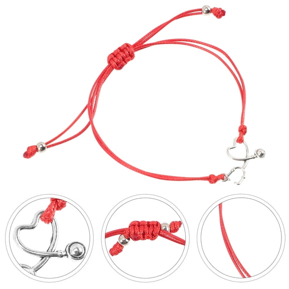 KONTONTY Bracelet for Nurse Stethoscope Bracelet Red Alloy 1Pcs Wearable Modern Jewelry