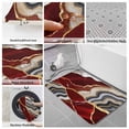 thumbnail image 6 of Red Marble Bath Mat 3 Piece Bathroom Rug Set, Grey Gold Texture Vintage Farmhouse Art Non Slip Bath Rug Contour Mat and Toilet Lid Cover, Absorbent Shower Mats Soft Bath Rugs and Mats Sets, 6 of 8