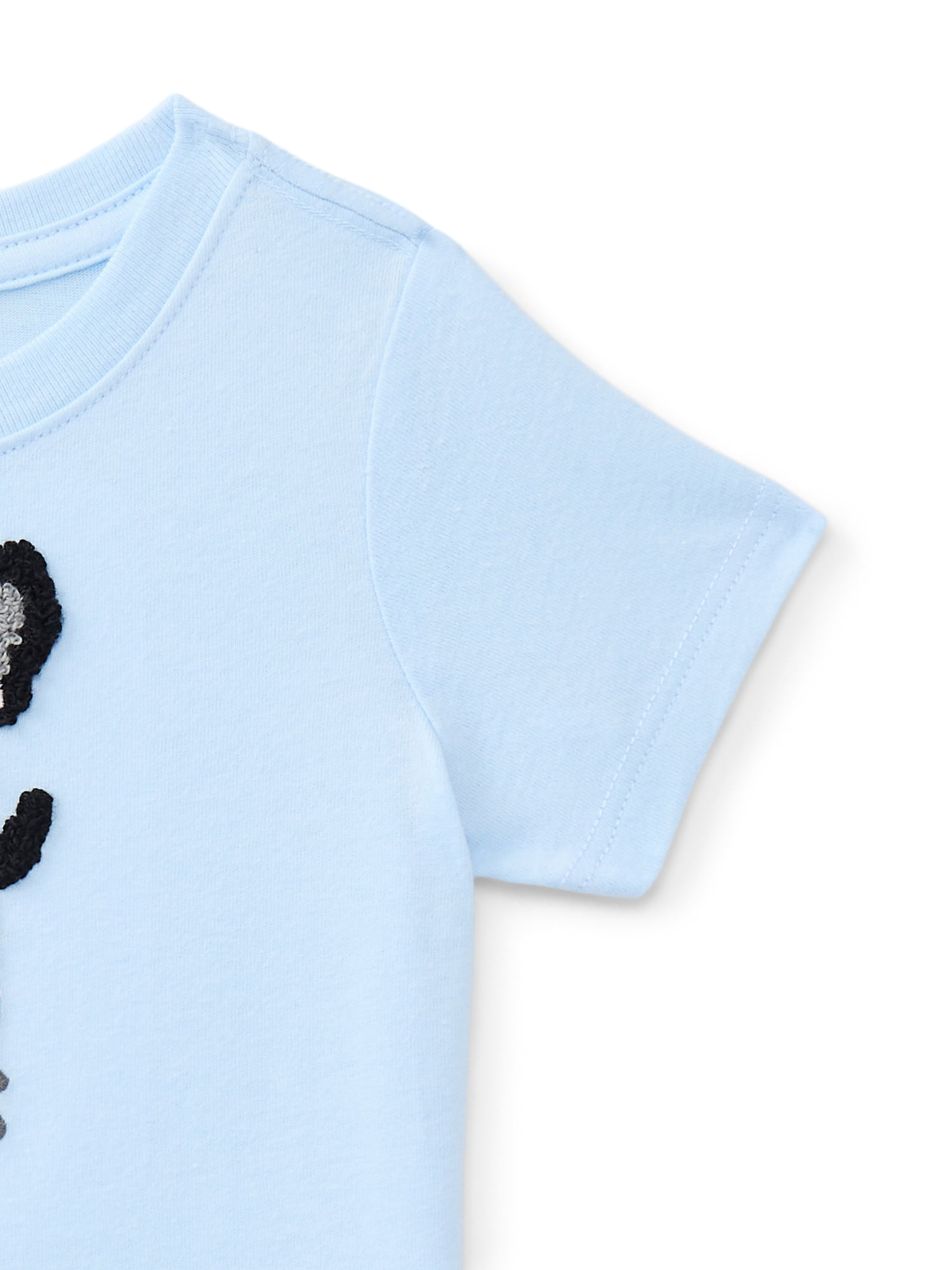 Wonder Nation Baby Boy Short Sleeve Chenille Detail T-Shirt, Sizes 0-24 Months