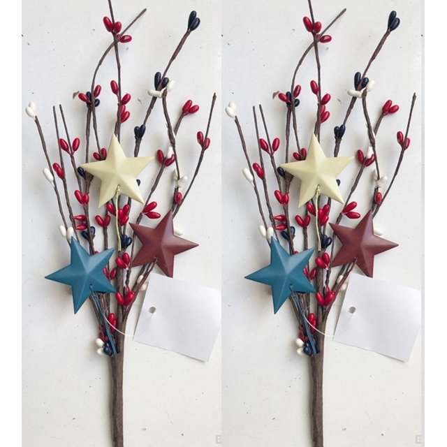 Selecciones Patrióticas De Pip Con Estrellas | 2 Piezas | 11,5 Pulgadas | Decoración Americana
