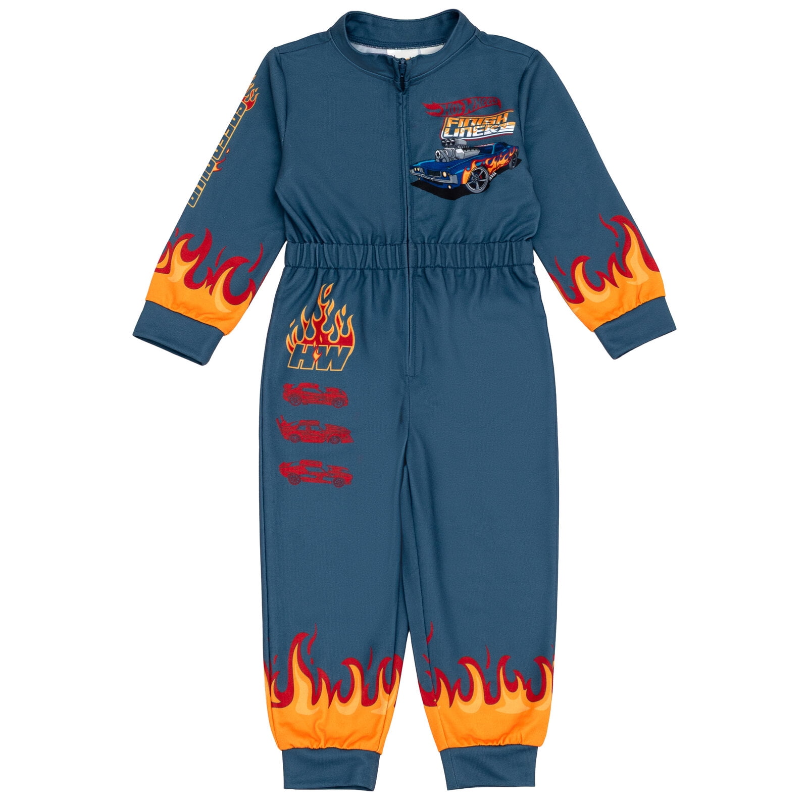 Monster Jam Big Boys' Zip-Up Coverall Black Grave Digger, Size 10