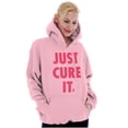 thumbnail image 3 of Breast Cancer Awareness Just Cure It Hoodie Sweatshirt Women Brisco Brands 4X, 3 of 6