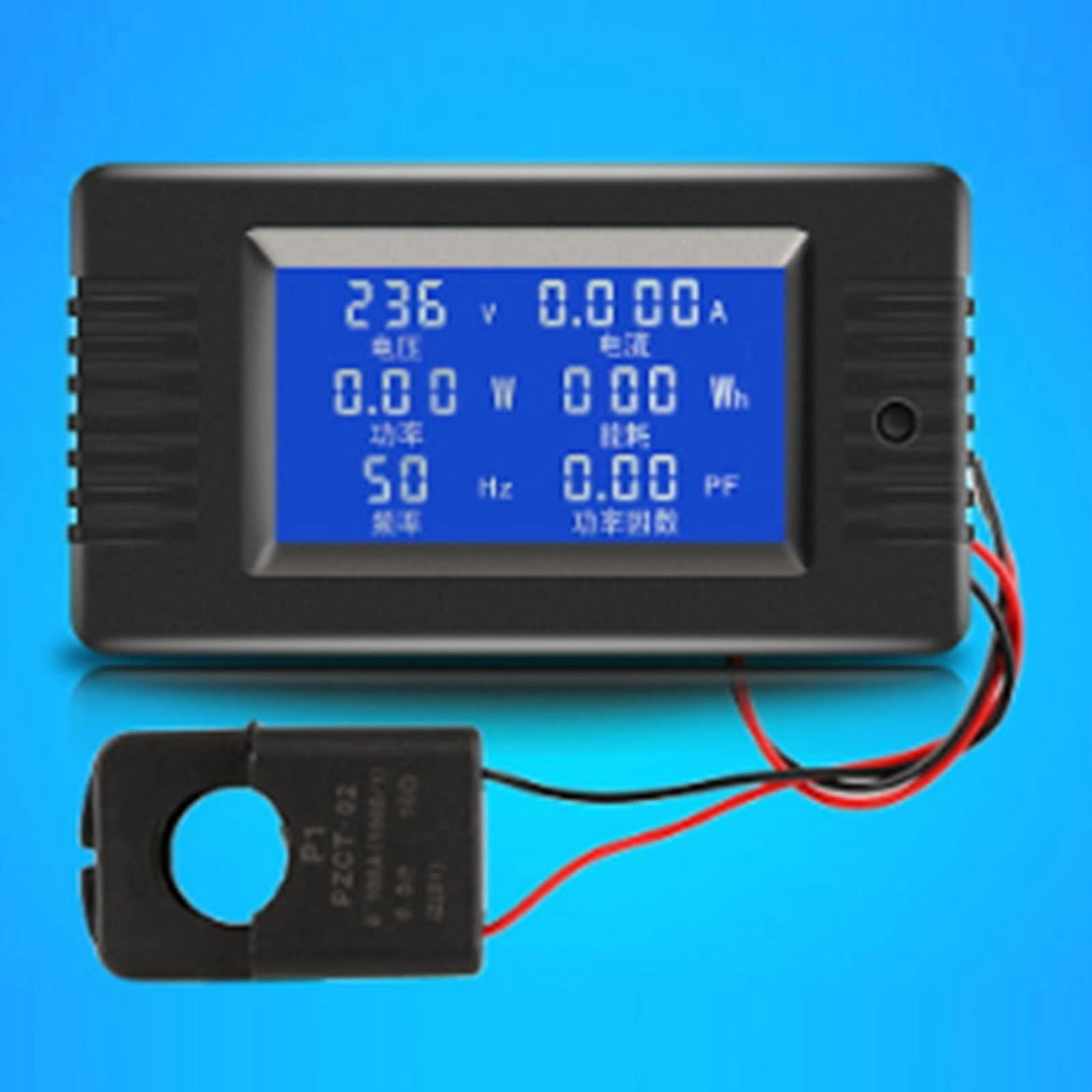 2pcs AC Voltage Current Power Panel Meter LCD Digital Display Ammeter Multimeter with Split Core Current Transformer