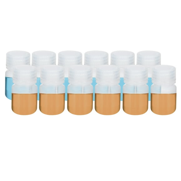 Unique Bargains 12Pcs 30ml Reagent Bottles, PP Wide Mouth Round Bottles with Screw Cap White