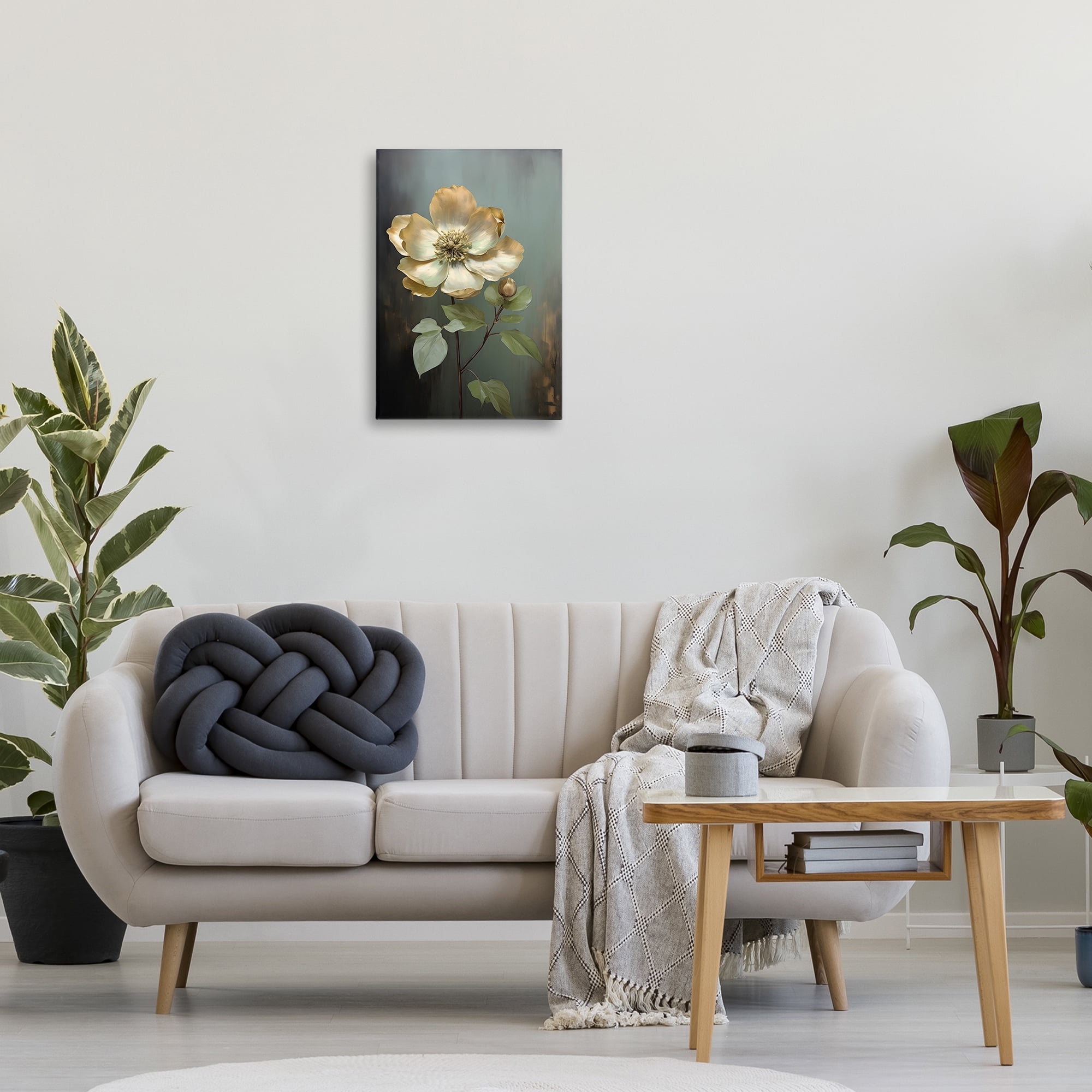 Stupell Industries White Floret Petals Botanical & Floral Painting Gallery Wrapped Canvas Art Print Wall Art, 16 x 24