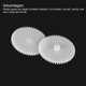 thumbnail image 4 of Uxcell 30 piezas de engranajes de plástico de 56 dientes, engranaje de motor de plástico modelo 562A, engranaje de reducción para modelo de coche RC, robot DIY (blanco, módulo 0.5), 4 of 7