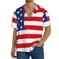 thumbnail image 2 of Zufioo America Flags3 Print Mens Button Down Short Sleeve Shirt,Classic Plaid Shirt,Mens Accessories Fashion Shirt-4X-Large, 2 of 6