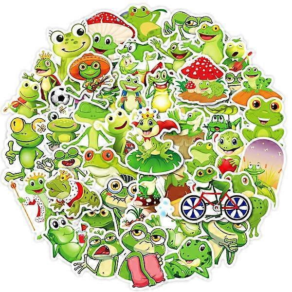 Cartoon animal frog stickers, set of 50, waterproof and UV resistant, for gadgets.