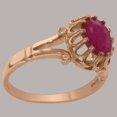 thumbnail image 5 of LBG British Made 10k Rose Gold Natural Ruby Womens Anniversary Ring - 33 size options - Size 6, 5 of 6