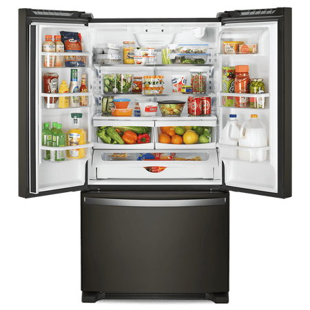Whirlpool - 25.2 Cu. Ft. French Door Refrigerator with Internal Water Dispenser - Black Stainless Steel