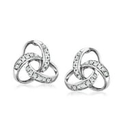 Ross-Simons 0.10 ct. t.w. Diamond Celtic Knot Stud Earrings in Sterling Silver, Women's, Adult