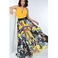 thumbnail image 6 of Pleated Print Maxi Skirt With Leather Waist Band, 6 of 7