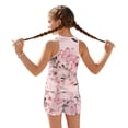 thumbnail image 2 of Xoenoiee Butterfly Cherry Blossom Print Girls Swimsuit 2 Piece Girls Tankini Swimsuit Swim Shorts Girl Bathing Suit Swimwear with Removable Pads, 6-7 Years, 2 of 7
