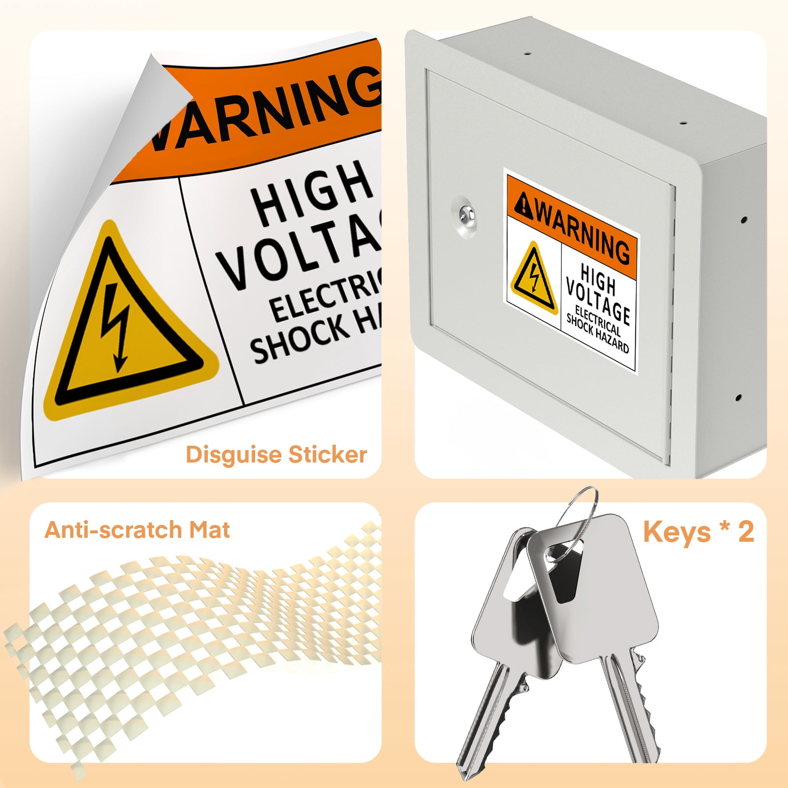 Metateel In-Wall Safe with Disguised Sticker, Heavy Duty Wall Safes Between the Studs, Fits 16-Inch Studs with Key Lock, Hidden Gun Storage for Money and Valuables (White)