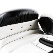 UFC Compact Bag Gloves - L/XL, White/Black - Heavy Bag Training Gloves for Boxing & Mixed Martial Arts, with Form-Fit Ergonomic Hand Compartment