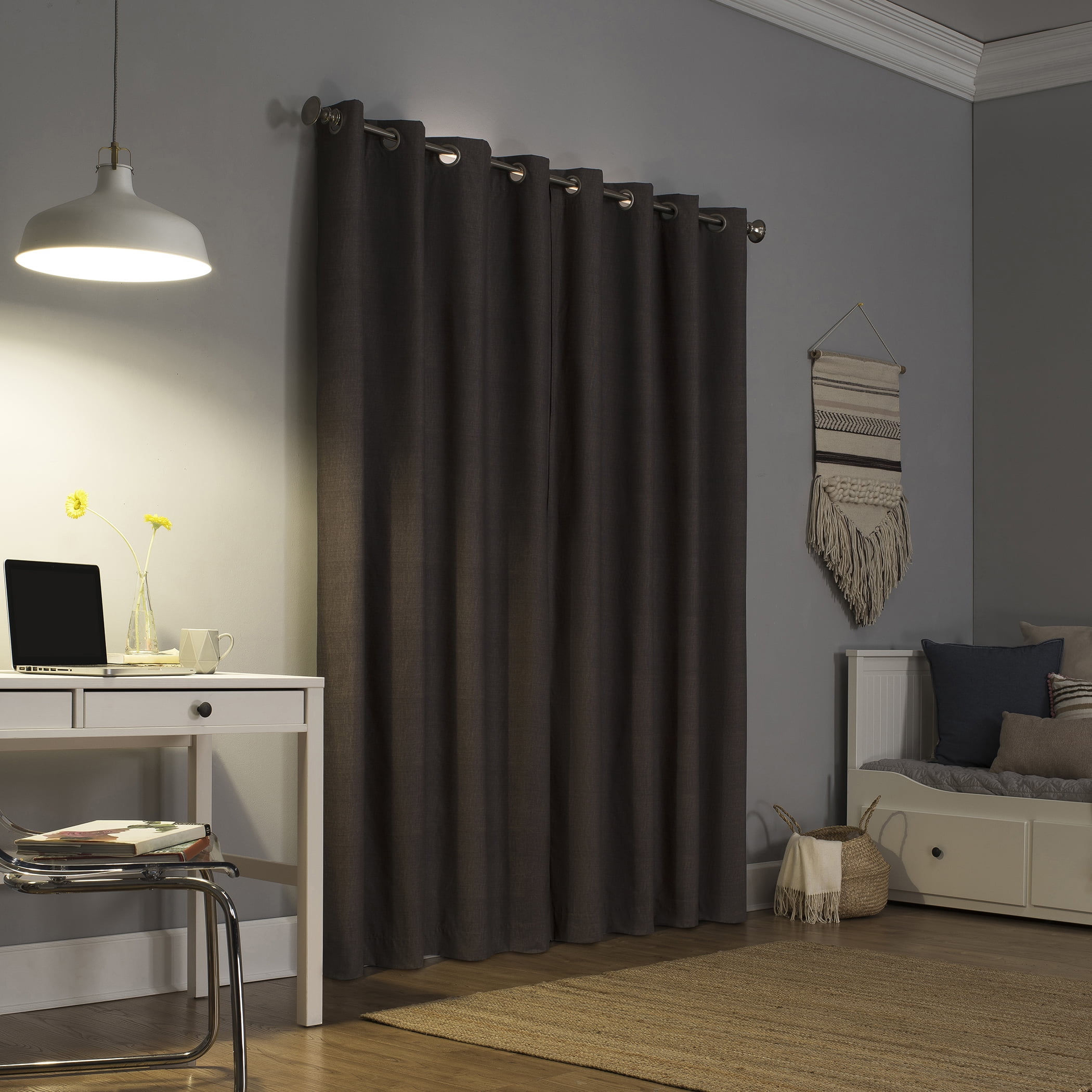 Sun Zero Duran Thermal Insulated 100% Blackout Grommet Curtain Panel, 50"x63", Walnut Brown (Single Panel)