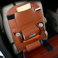 thumbnail image 1 of Ohmyroo Leather Car Seat Back Organizer Hanging Rear Storage Bag for Travel Accessories Black, 1 of 6