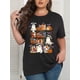 thumbnail image 1 of Women'S Halloween Graphic T-Shirt - "Read More Books" Design with Ghosts, Pumpkins & Books, Purple Casual Short Sleeve Tee, Loose Fit, Round Neck, High Stretch Fabric, Perfect for Hallo, 1 of 6