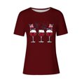thumbnail image 4 of Fartey 4th of July Shirt for Women American Flag Short Sleeve Tops Independence Day Crew Neck T Shirts Funny Graphic Tees Soft Comfy Party Blouses Wine S, 4 of 4
